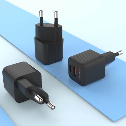 4smarts Wall Charger VoltPlug Duos Mini PD 20W - захранване за ел. мрежа с USB-A и USB-C изходи и технология за бързо зареждане (черен) 3