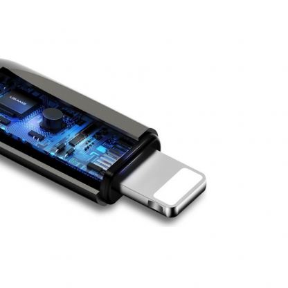 Usams U-Sun Smart Power-Off Lightning to USB Cable - USB към Lightning кабел за Apple устройства с Lightning порт (60 см) (черен) 2