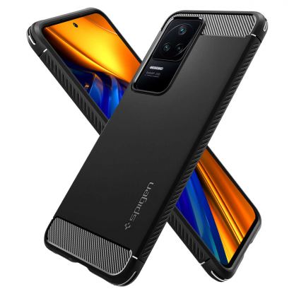 Spigen Rugged Armor Case - тънък качествен силиконов (TPU) калъф за Xiaomi Poco F4, Redmi K40S (черен) 7
