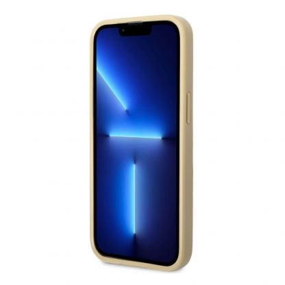 Guess Glitter Flakes Metal Logo - хибриден удароустойчив кейс за iPhone 14 Plus (златист) 3