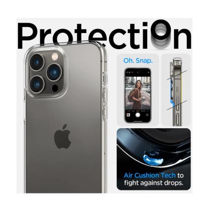 Spigen Liquid Crystal Case - тънък силиконов (TPU) калъф за iPhone 14 Pro (прозрачен)  4