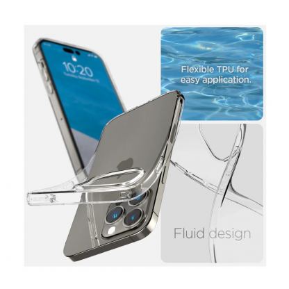 Spigen Liquid Crystal Case - тънък силиконов (TPU) калъф за iPhone 14 Pro (прозрачен)  5