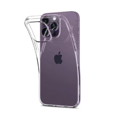 Spigen Liquid Crystal Case - тънък силиконов (TPU) калъф за iPhone 14 Pro (прозрачен)  11