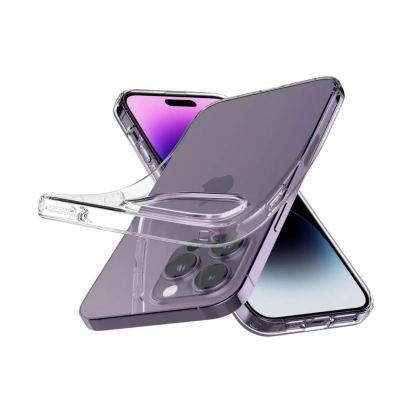 Spigen Liquid Crystal Case - тънък силиконов (TPU) калъф за iPhone 14 Pro (прозрачен)  12