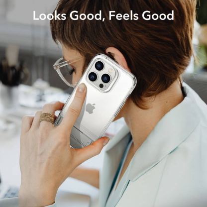 ESR Air Shield Boost Case - удароустойчив хибриден кейс с вградена поставка за iPhone 14 Pro (прозрачен) 8