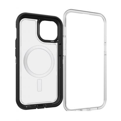 Otterbox Defender XT Case - хибриден удароустойчив кейс с MagSafe за iPhone 13 и iPhone 14 (черен-прозрачен) 3