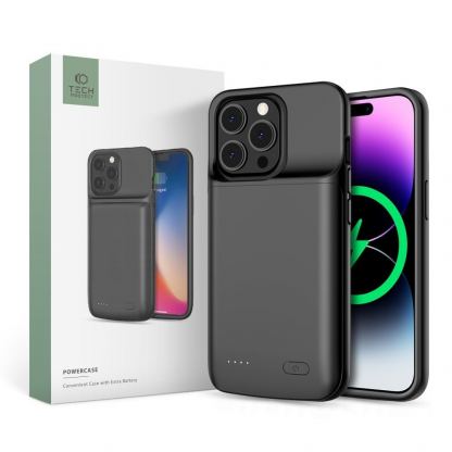 Кейс с вградена батерия 4 800mAh - Tech-Protect Power Battery Case за iPhone 14, iPhone 14 Pro (черен) 2