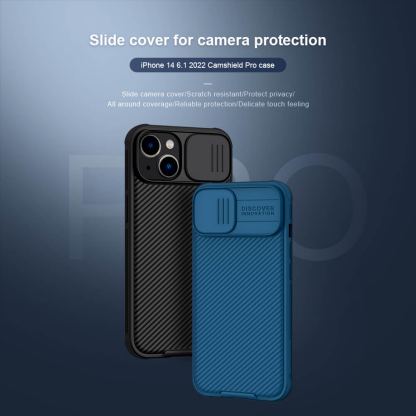 Nillkin CamShield Pro Case - хибриден удароустойчив кейс за iPhone 14 Plus (черен) 5