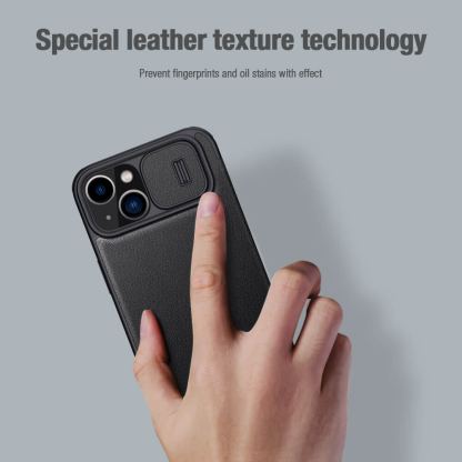 Nillkin Qin Book Pro Leather Flip Case - кожен калъф, тип портфейл за iPhone 14 (сив) 4