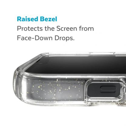 Speck Presidio Glitter Perfect Clear - удароустойчив хибриден кейс с Magsafe за iPhone 14 Plus (прозрачен) 6