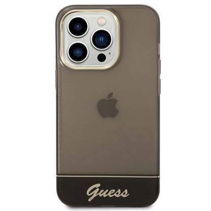 Guess Camera Outline Case - дизайнерски кейс с висока защита за iPhone 14 Pro Max (черен) 3