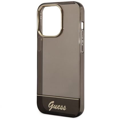 Guess Camera Outline Case - дизайнерски кейс с висока защита за iPhone 14 Pro Max (черен) 5