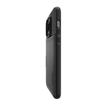 Spigen Slim Armor CS Case - хибриден кейс с отделение за кр. карти и най-висока степен на защита за iPhone 14 Pro (черен) 6