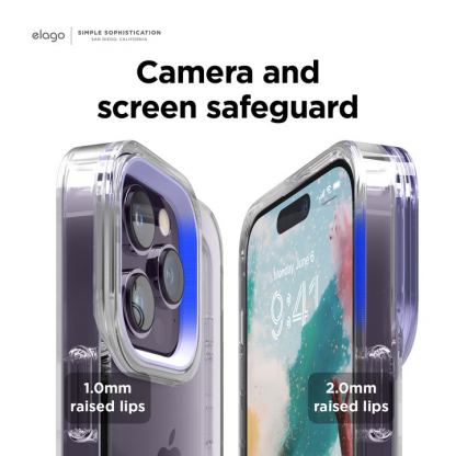 Elago Glide Case - удароустойчив силиконов (TPU) калъф за iPhone 14 Pro Max (прозрачен-розов) 2