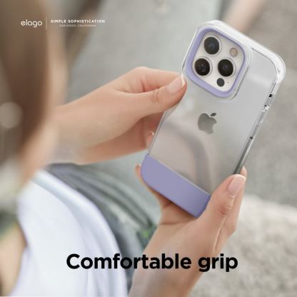 Elago Glide Case - удароустойчив силиконов (TPU) калъф за iPhone 14 Pro Max (прозрачен-розов) 3