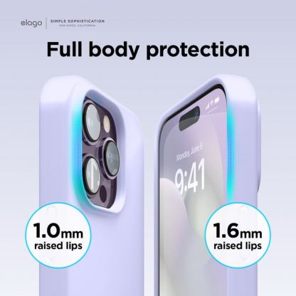 Elago Soft Silicone Case - силиконов (TPU) калъф за iPhone 14 Pro (тъмнолилав) 4