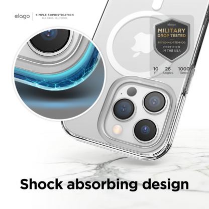 Elago Hybrid MagSafe Case - хибриден удароустойчив кейс с MagSafe за iPhone 14 Pro (прозрачен) 4