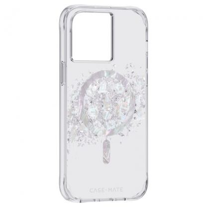 CaseMate Karat Touch MagSafe Case - дизайнерски удароустойчив кейс с истински перли и MagSafe за iPhone 14 Pro Max (прозрачен) 3