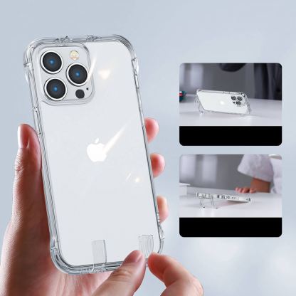 Joyroom Defender Series Case (JR-14H4) - хибриден удароустойчив кейс с вградена поставка за iPhone 14 Pro Max (прозрачен) 3