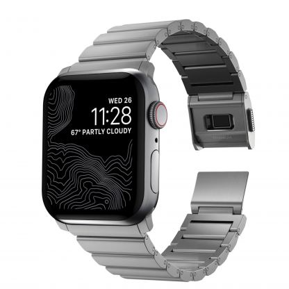 Nomad Strap Titanium Band V2 - титаниева каишка за Apple Watch 42мм, 44мм, 45мм, 46мм, Ultra 49мм (сребрист) 3