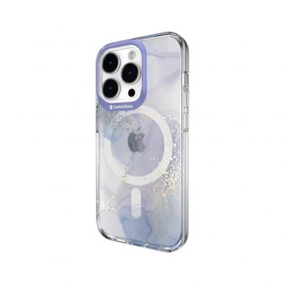SwitchEasy Artist M veil Case With MagSafe - дизайнерски хибриден удароустойчив кейс с MagSafe за iPhone 14 Pro (син-прозрачен)  2