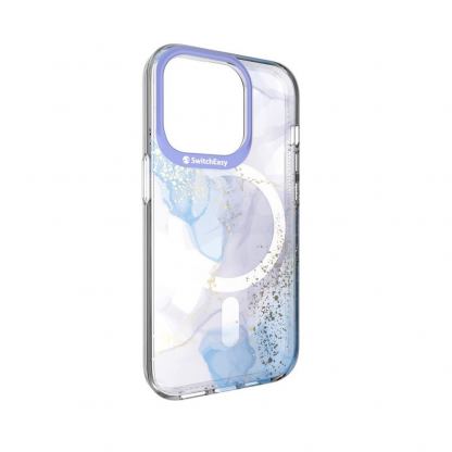 SwitchEasy Artist M veil Case With MagSafe - дизайнерски хибриден удароустойчив кейс с MagSafe за iPhone 14 Pro (син-прозрачен)  3