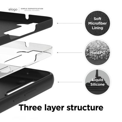 Elago Soft Silicone Case - силиконов (TPU) калъф за Samsung Galaxy S22 (черен) 4