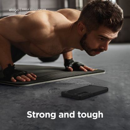 Elago Armor Case - удароустойчив силиконов (TPU) калъф за Samsung Galaxy S22 Ultra (черен) 2