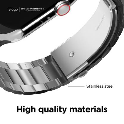 Elago Metal Stainless Steel Band - стоманена, неръждаема каишка за Apple Watch 42мм, 44мм, 45мм, 46мм, Ultra 49мм (розово злато) 2