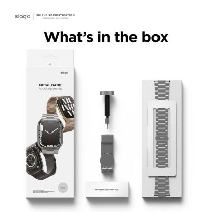 Elago Metal Stainless Steel Band - стоманена, неръждаема каишка за Apple Watch 42мм, 44мм, 45мм, 46мм, Ultra 49мм (розово злато) 6