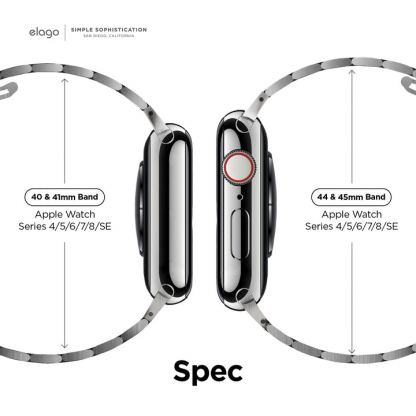 Elago Metal Stainless Steel Band - стоманена, неръждаема каишка за Apple Watch 38мм, 40мм, 41мм, 42мм (2024) (черен) 7