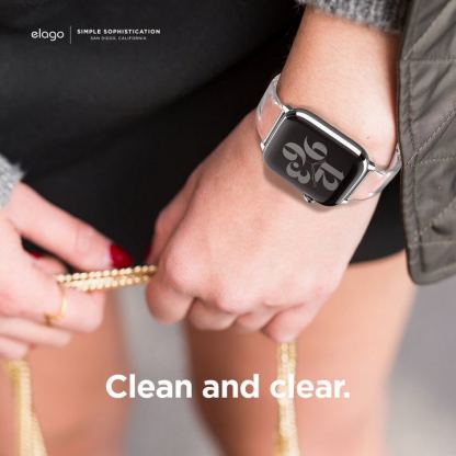 Elago Clear Band - силиконова каишка за Apple Watch 42мм, 44мм, 45мм, 46мм, Ultra 49мм (прозрачен) 2
