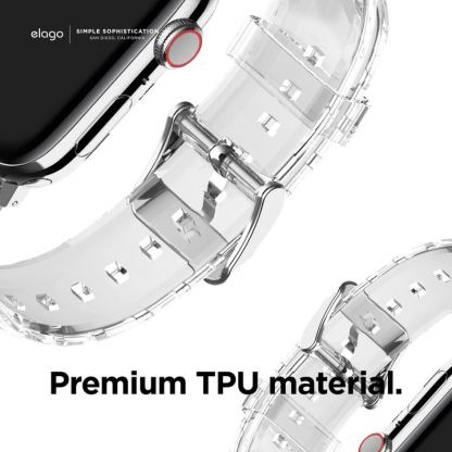 Elago Clear Band - силиконова каишка за Apple Watch 42мм, 44мм, 45мм, 46мм, Ultra 49мм (прозрачен) 5