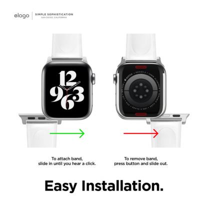 Elago Clear Band - силиконова каишка за Apple Watch 42мм, 44мм, 45мм, 46мм, Ultra 49мм (прозрачен) 6