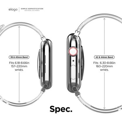 Elago Clear Band - силиконова каишка за Apple Watch 42мм, 44мм, 45мм, 46мм, Ultra 49мм (прозрачен) 7