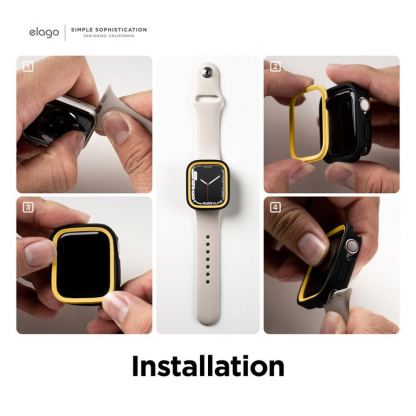 Elago Duo Apple Watch Case - силиконов (TPU) кейс с две сменяеми поликарбонатни части за Apple Watch 7 45мм, Apple Watch 8 45мм (прозрачен-мат и лилав) 3