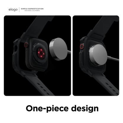 Elago Armor Case - удароустойчив TPU кейс с вградена каишка за Apple Watch 44мм, 45мм (черен) 5