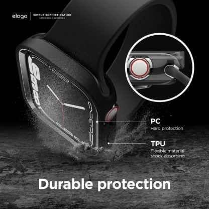 Elago Duo Apple Watch Case - силиконов (TPU) кейс с две сменяеми поликарбонатни части за Apple Watch 7 41мм, Apple Watch 8 41мм (прозрачен-мат и розов) 2