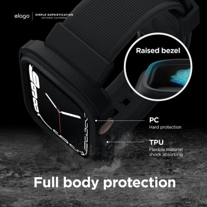 Elago Armor Case - удароустойчив TPU кейс с вградена каишка за Apple Watch 40мм, 41мм (черен) 2