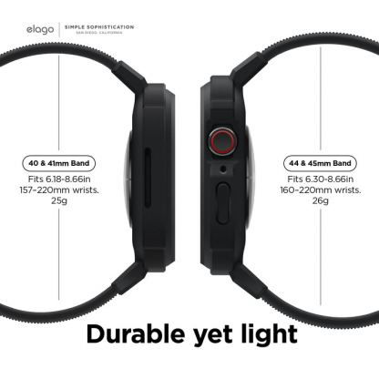 Elago Armor Case - удароустойчив TPU кейс с вградена каишка за Apple Watch 40мм, 41мм (черен) 4