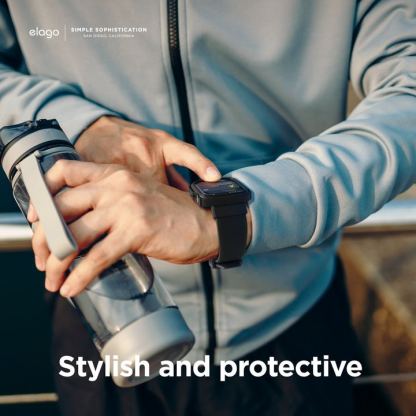 Elago Armor Case - удароустойчив TPU кейс с вградена каишка за Apple Watch 40мм, 41мм (черен) 6