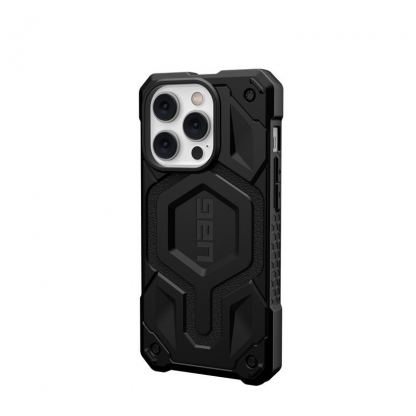 Urban Armor Gear Monarch Pro MagSafe Case - удароустойчив хибриден кейс с вграден магнитен конектор (MagSafe) за iPhone 14 Pro (черен-карбон) 4