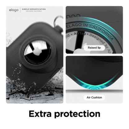 Elago AirPods Pro Snapshot Silicone Case - силиконов калъф (с място за AirTag) с карабинер за Apple AirPods Pro (черен) 2