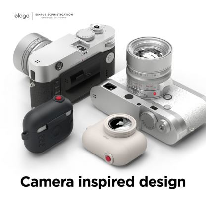 Elago AirPods Pro Snapshot Silicone Case - силиконов калъф (с място за AirTag) с карабинер за Apple AirPods Pro (черен) 7