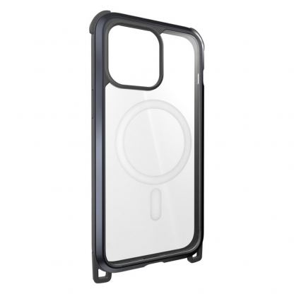 Mageasy Odyssey+ M Metal Black Case With Magsafe - удароустойчив хибриден кейс с Magsafe и връзка с карабинер за iPhone 14 Pro (черен)  4