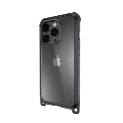 Mageasy Odyssey+ Metal Black Case - удароустойчив хибриден кейс с връзка и карабинер за iPhone 14 Pro (черен)  3