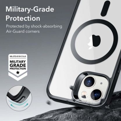 ESR CH HaloLock MagSafe Case - хибриден удароустойчив кейс с MagSafe за iPhone 14, iPhone 13 (прозрачен-черен) 3