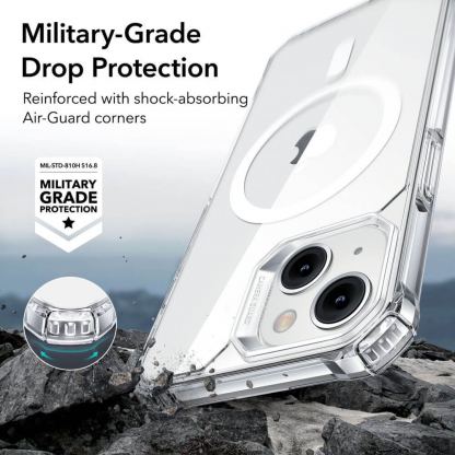 ESR Air Armor HaloLock MagSafe Case - хибриден удароустойчив кейс с MagSafe за iPhone 14 Pro (прозрачен) 4