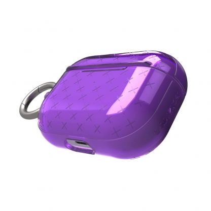 Tech21 Airpods Pro Evo Check TPU Case - силиконов (TPU) калъф с карабинер за Apple Airpods Pro (лилав)  4