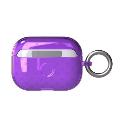 Tech21 Airpods Pro Evo Check TPU Case - силиконов (TPU) калъф с карабинер за Apple Airpods Pro (лилав)  5